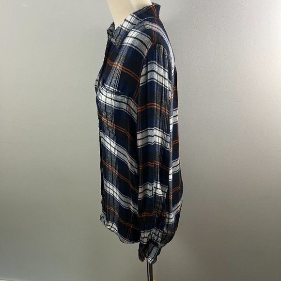 MELLODAY Blue White Plaid Button Down Shirt (S) - Picture 4 of 8